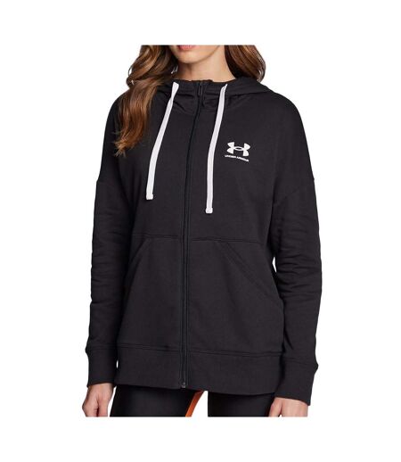 Sweat Zippe à Capuche Noir Femme Under Armour Rival - L