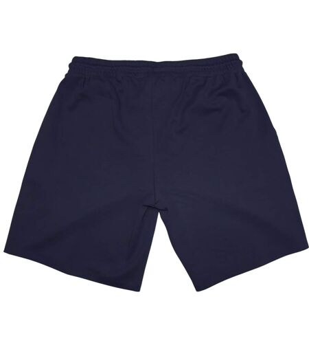 Mens Fleece Embroidered Logo Shorts Navy Aquascutum