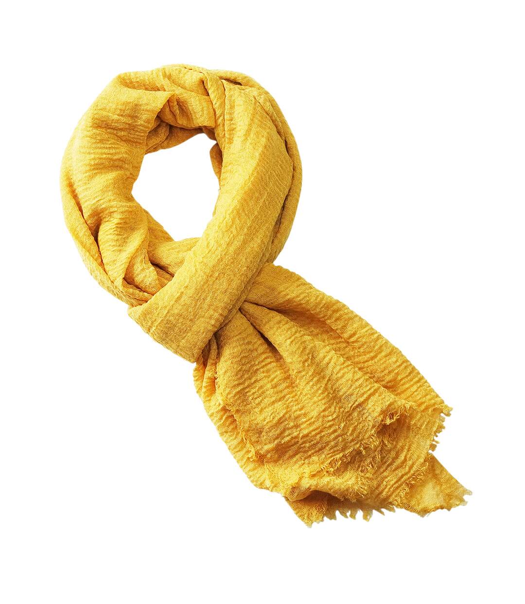 Cheche froissé uni écharpe foulard Homme Femme-1