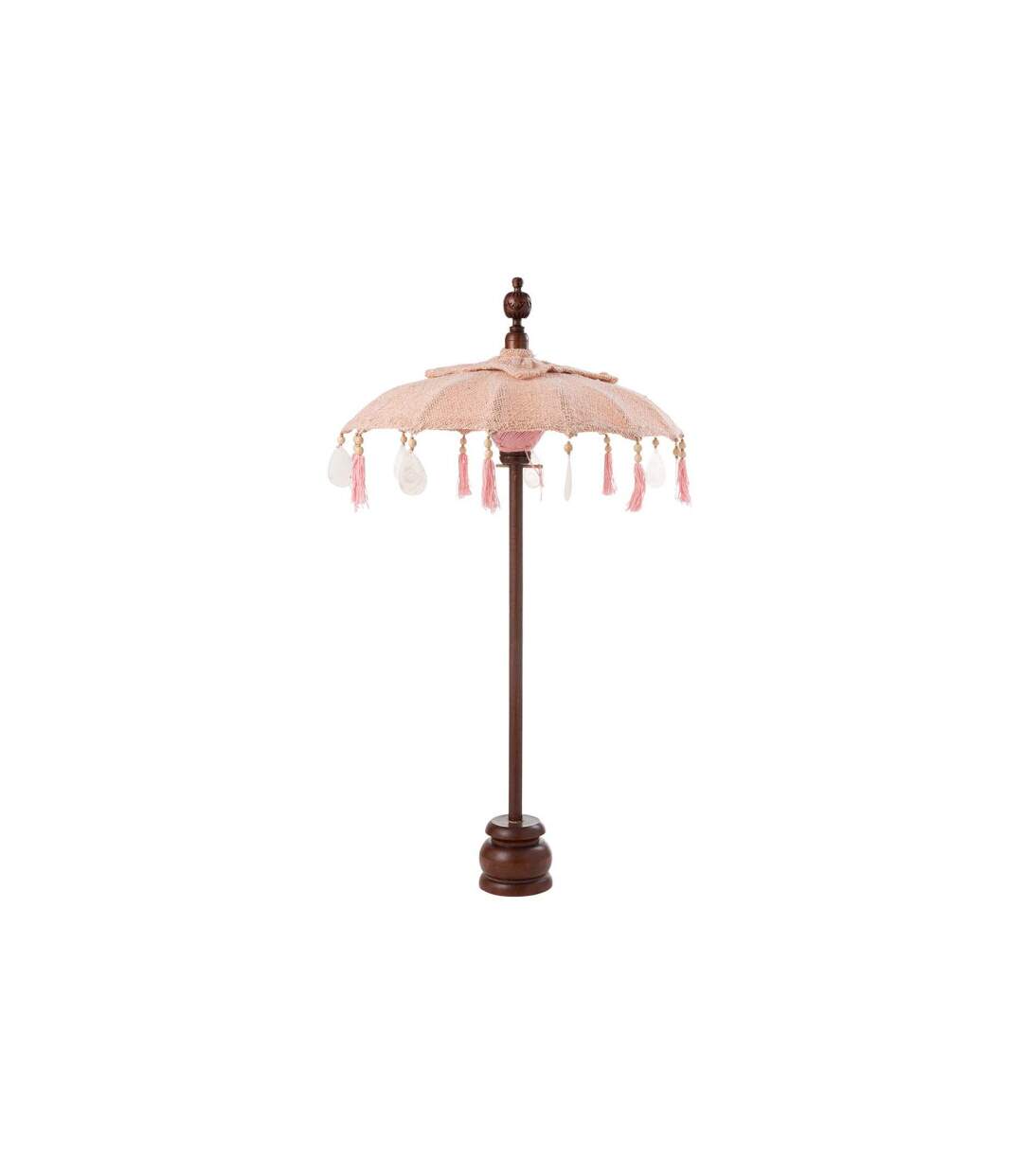 Parasol Déco Pompons & Coquillages 57cm Saumon