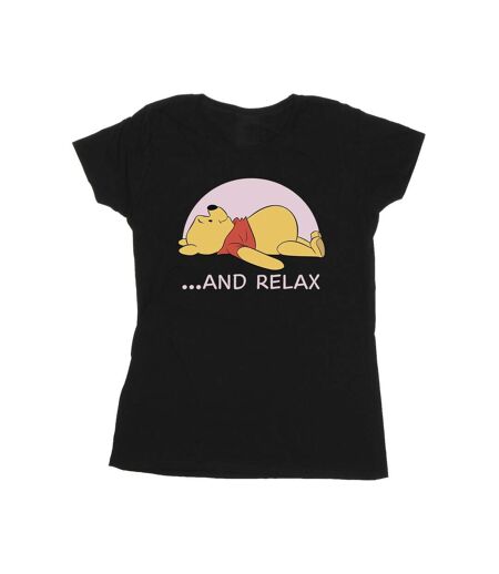 Disney T-shirt en coton relax Winnie The Pooh Femme/Ladies (Noir) - UTBI44878