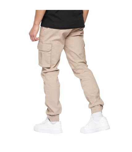 Pantalon à poches frentons homme beige gris Crosshatch