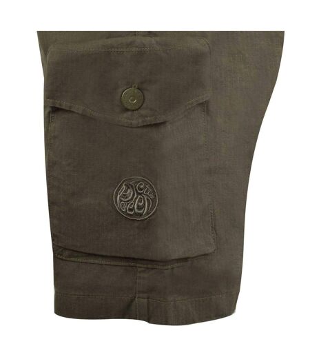 Mens Miles Cargo Shorts Khaki Green Pretty Green