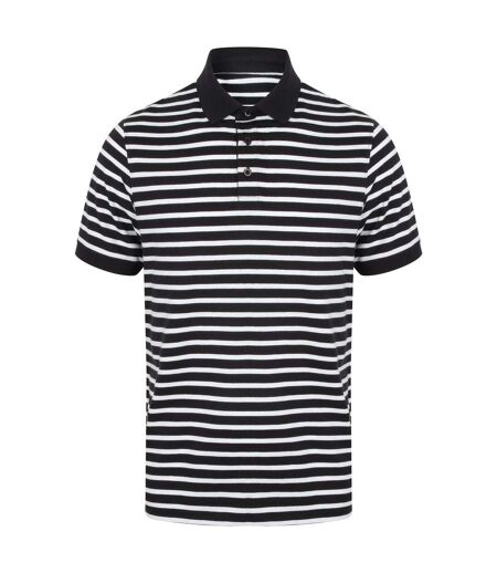 Polo raye homme bleu marine / blanc Front Row