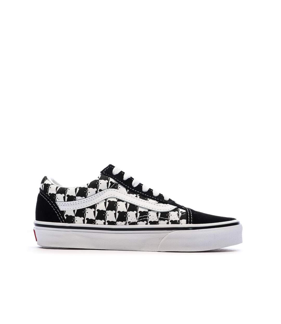Baskets blanches/noires homme vans old skool checker-2
