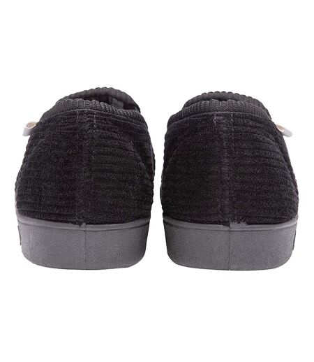 Mens Tartan Lined Slippers With Memory Foam