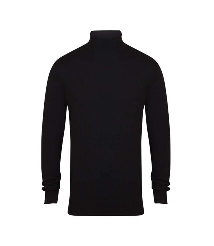 Henbury Mens Roll Neck Sweatshirt (Black) - UTPC5907