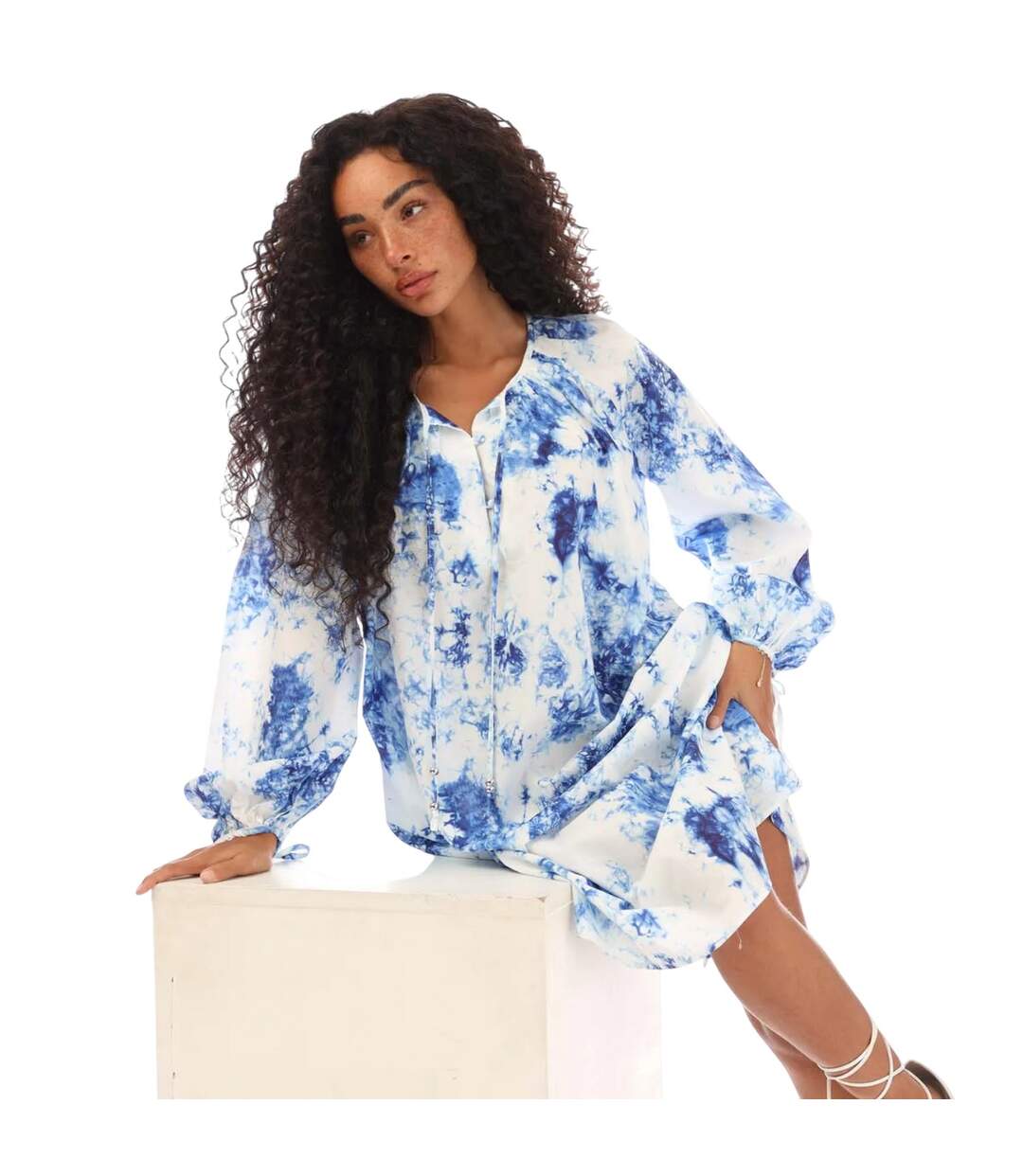 Womens/ladies C_denter Dress White Blue Boss-1