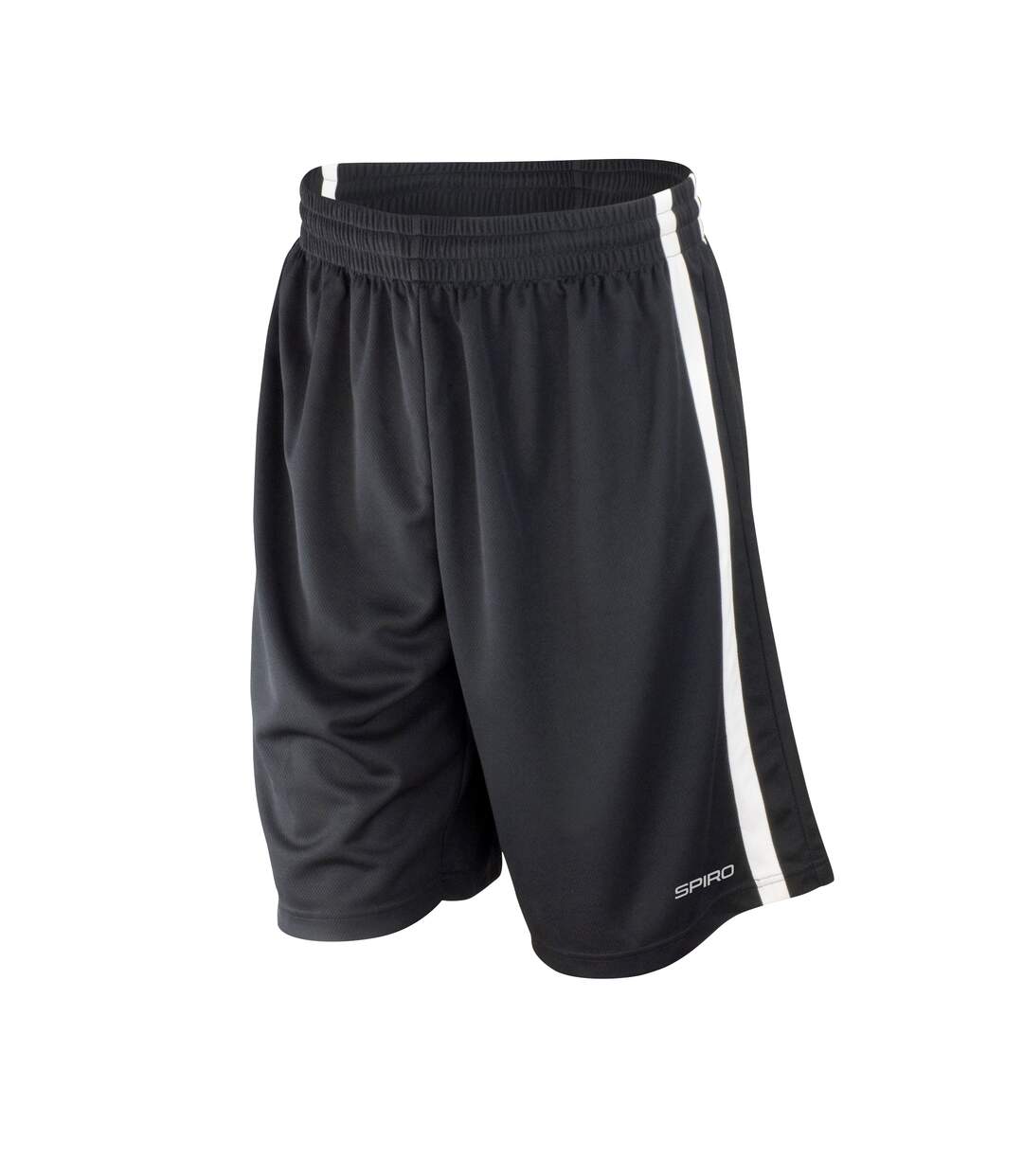 Spiro Mens Quick Dry Basketball Shorts (Black / White) - UTRW4779-1