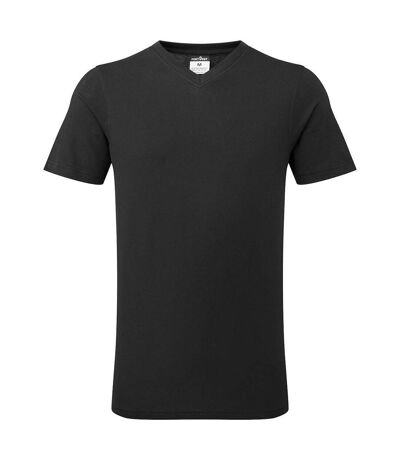 Mens Cotton V Neck T-shirt Black Portwest