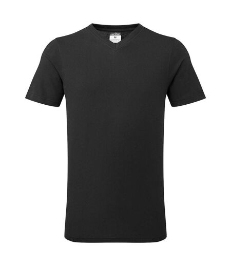 Mens Cotton V Neck T-shirt Black Portwest