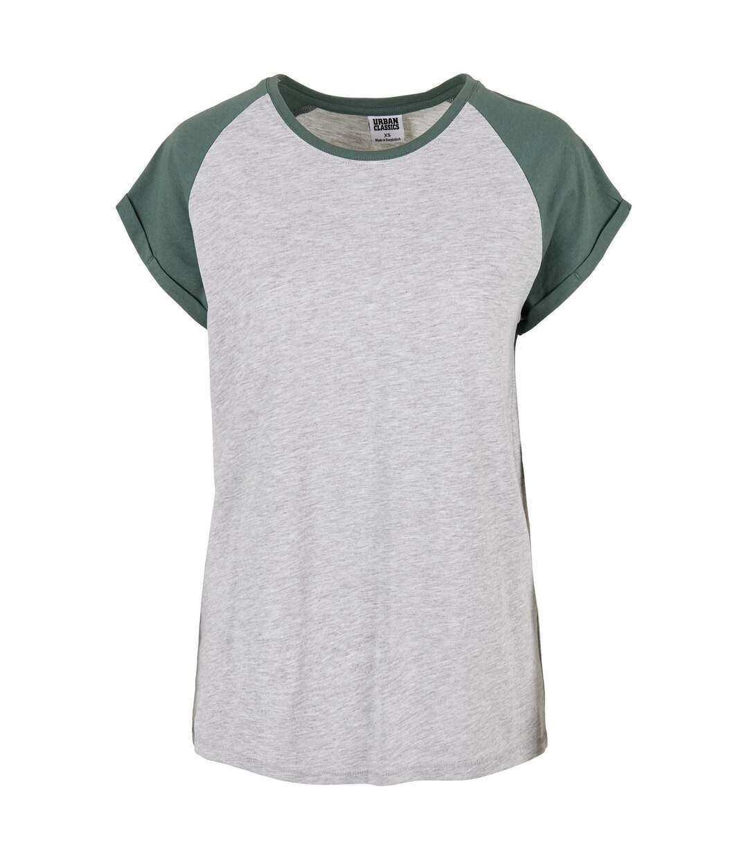 T-shirt Femme Gris Clair Vert Urban Classics-1