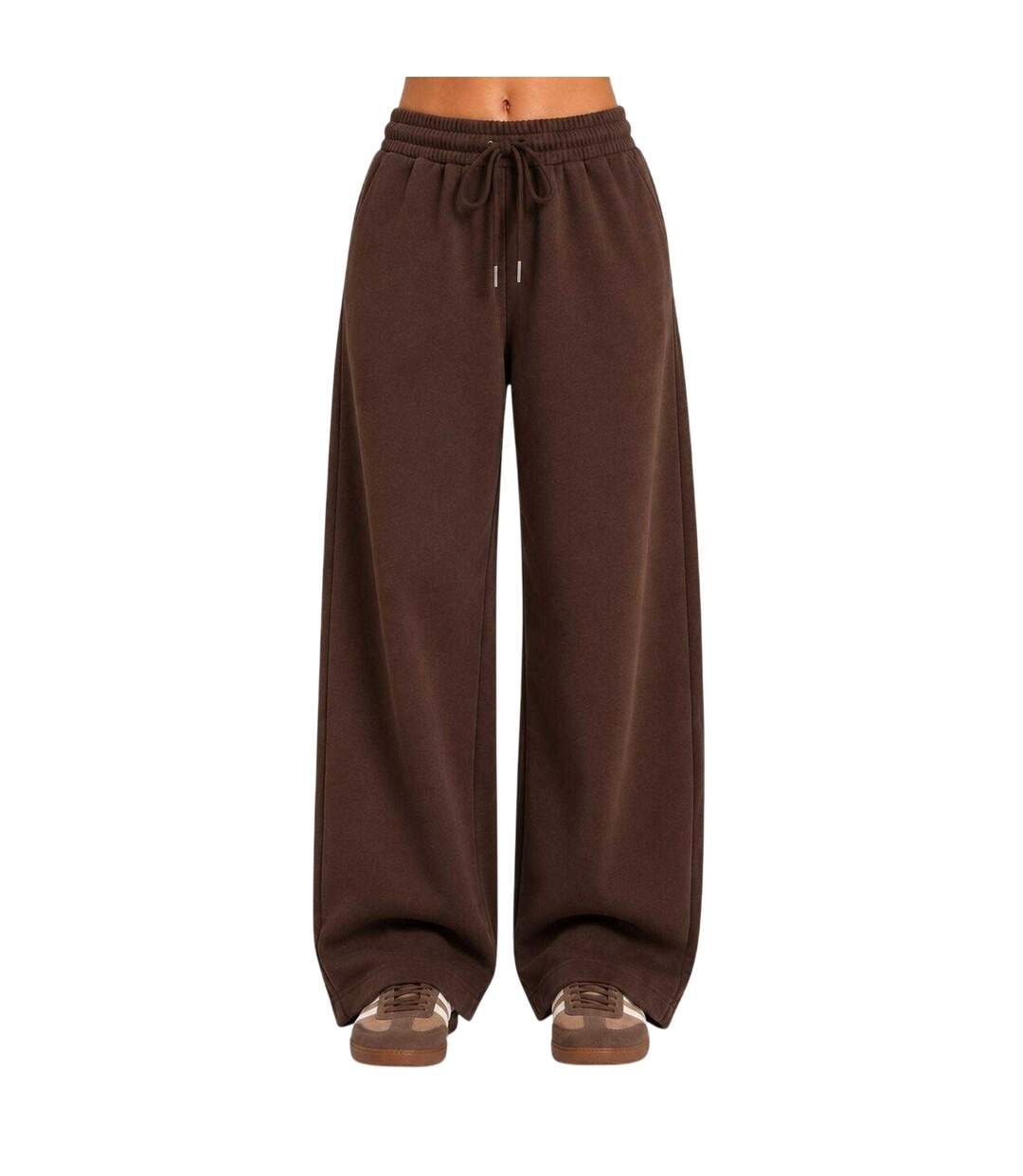 Womens/ladies Fleece Barrel Joggers Chocolate I Saw It First-2