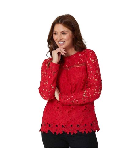Womens/ladies Lace Top Burgundy Be You