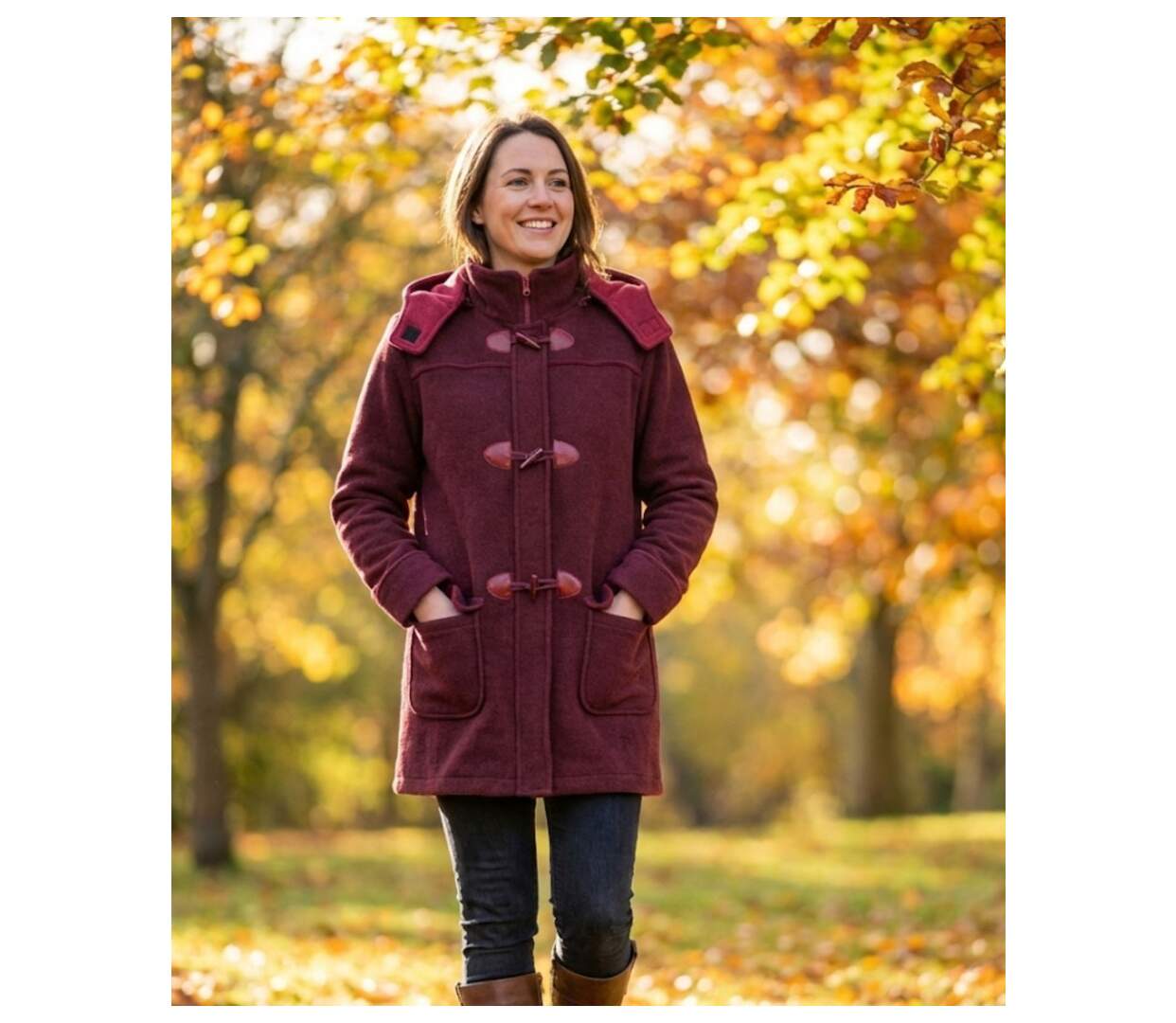Manteau Polaire Femme style Caban SLOVENIE1B MAYFLOWER – Bordeaux-1