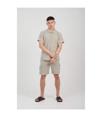 Mens cadby textured cargo shorts light sand Brave Soul