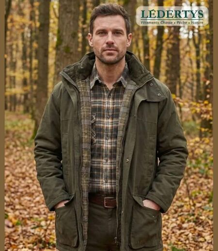 Veste de Chasse Ledertys Farmer LY0006 Étanche avec Carnier
