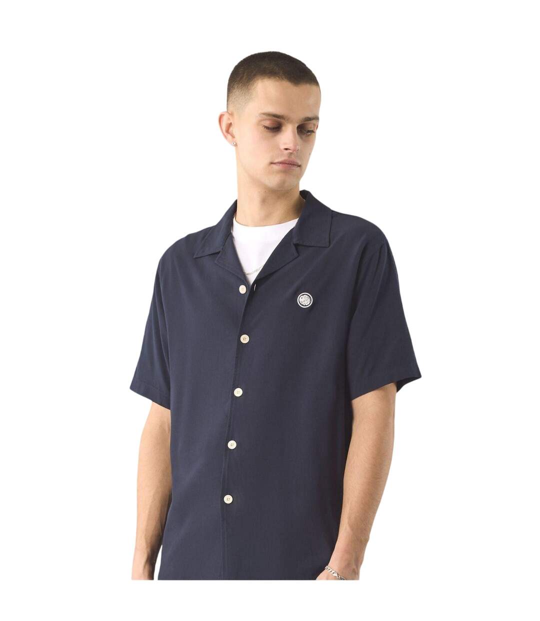 Chemise Manches Courtes Homme Bleu Marine Pretty Green-4