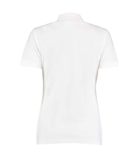 Polo slim à manches courtes femme blanc Kustom Kit