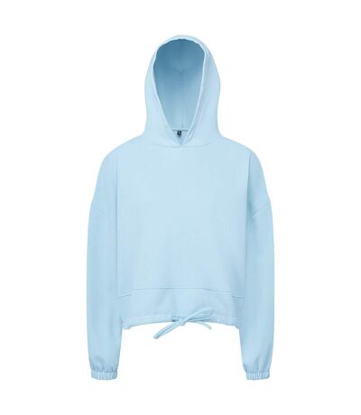 Womens/ladies cropped oversize hoodie sky blue TriDri