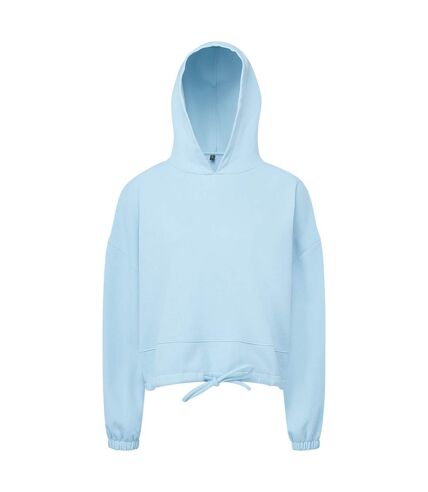 Womens/ladies cropped oversize hoodie sky blue TriDri