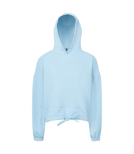 Womens/ladies cropped oversize hoodie sky blue TriDri