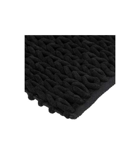 Tapis de Salle de Bain Tissé Épais 50x120cm Noir Khôl