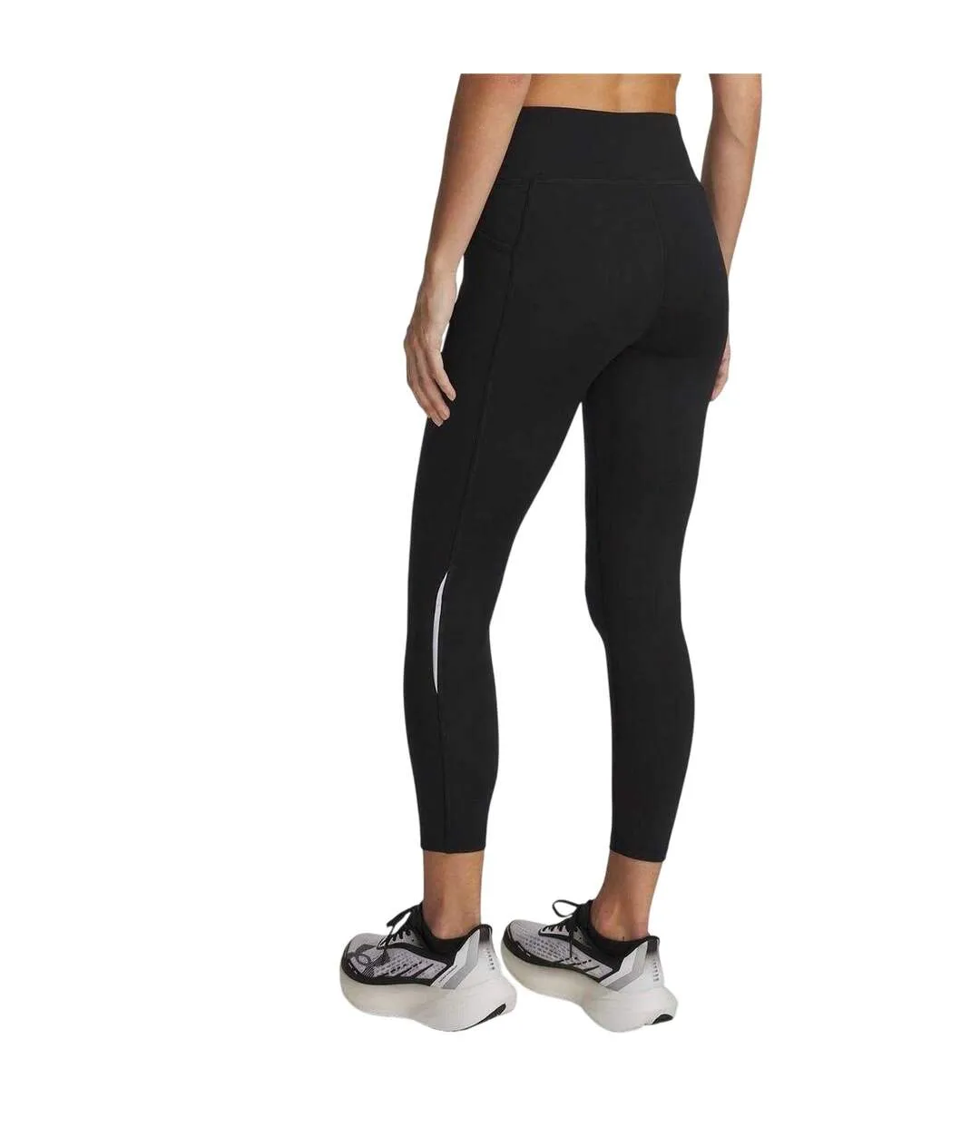 Womens/ladies Velo Side Pocket Leggings Black Reflective Black Under Armour-3
