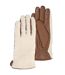 Isotoner Gants femme tactiles en cuir d'agneau pleine fleur - doublés chaud-1