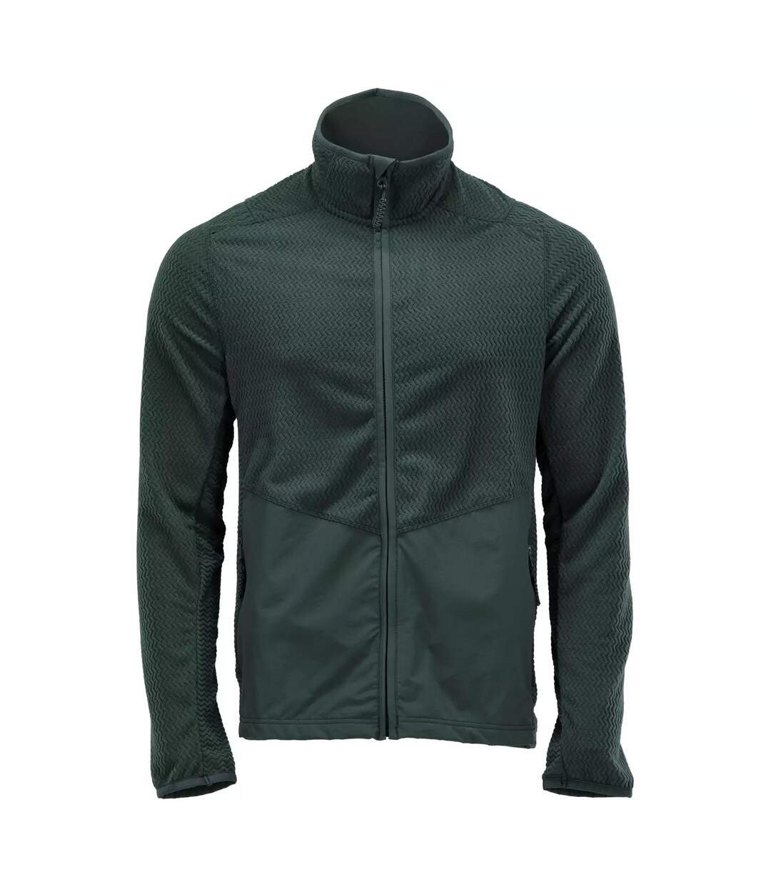 Mens Customised Patterned Fleece Jacket Forest Green Mascot-1