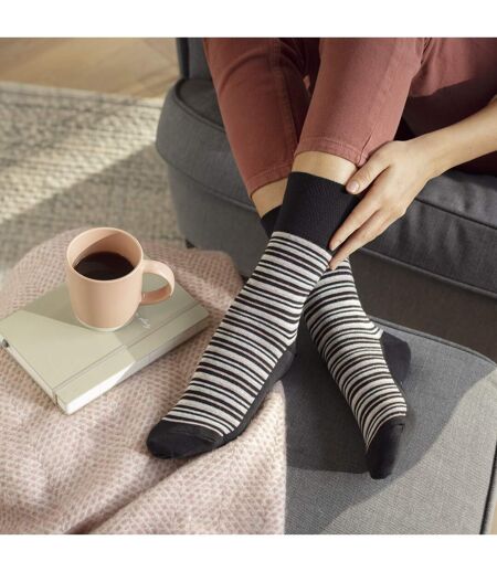 Gentle Grip - 6 Paires Chaussettes Femme Coton Douces Sans Élastique