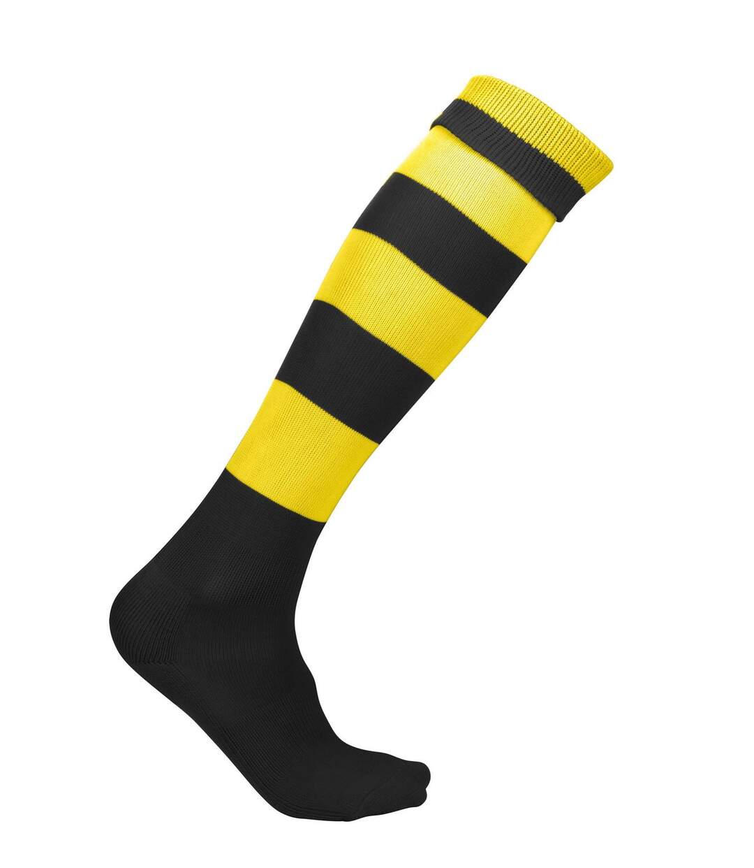 chaussettes sport rayées - PA021 - noir et jaune-2