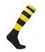 chaussettes sport rayées - PA021 - noir et jaune