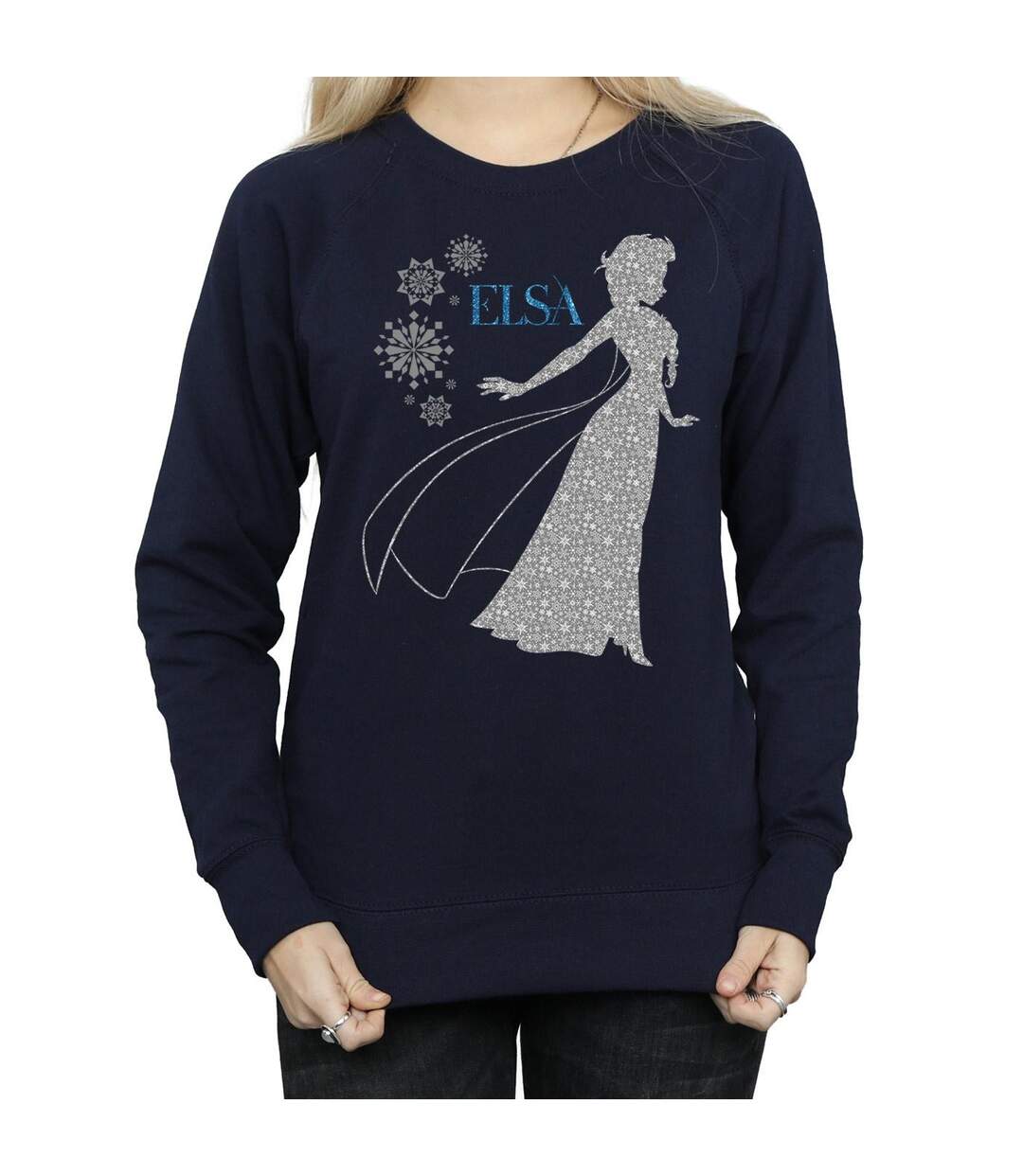 Disney Pantalon de survêtement Frozen Elsa Christmas Silhouette Femmes/Dames (Bleu marine) - UTBI6138-3