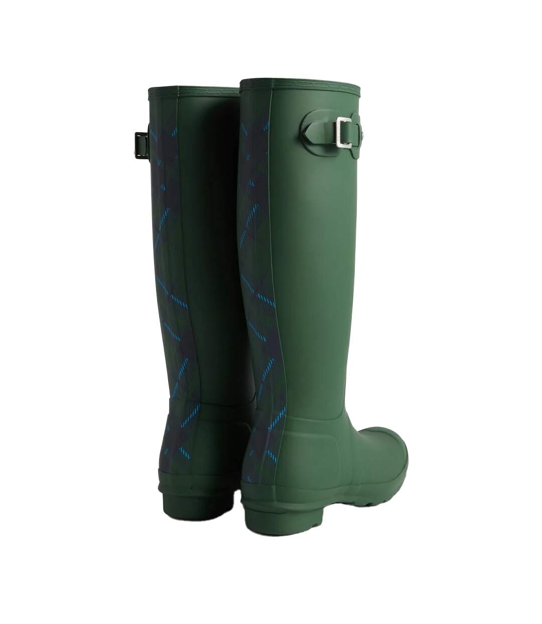 Bottes De Pluie Motif/style Tartan Original Tall Femme Vert Foncé Hunter-2