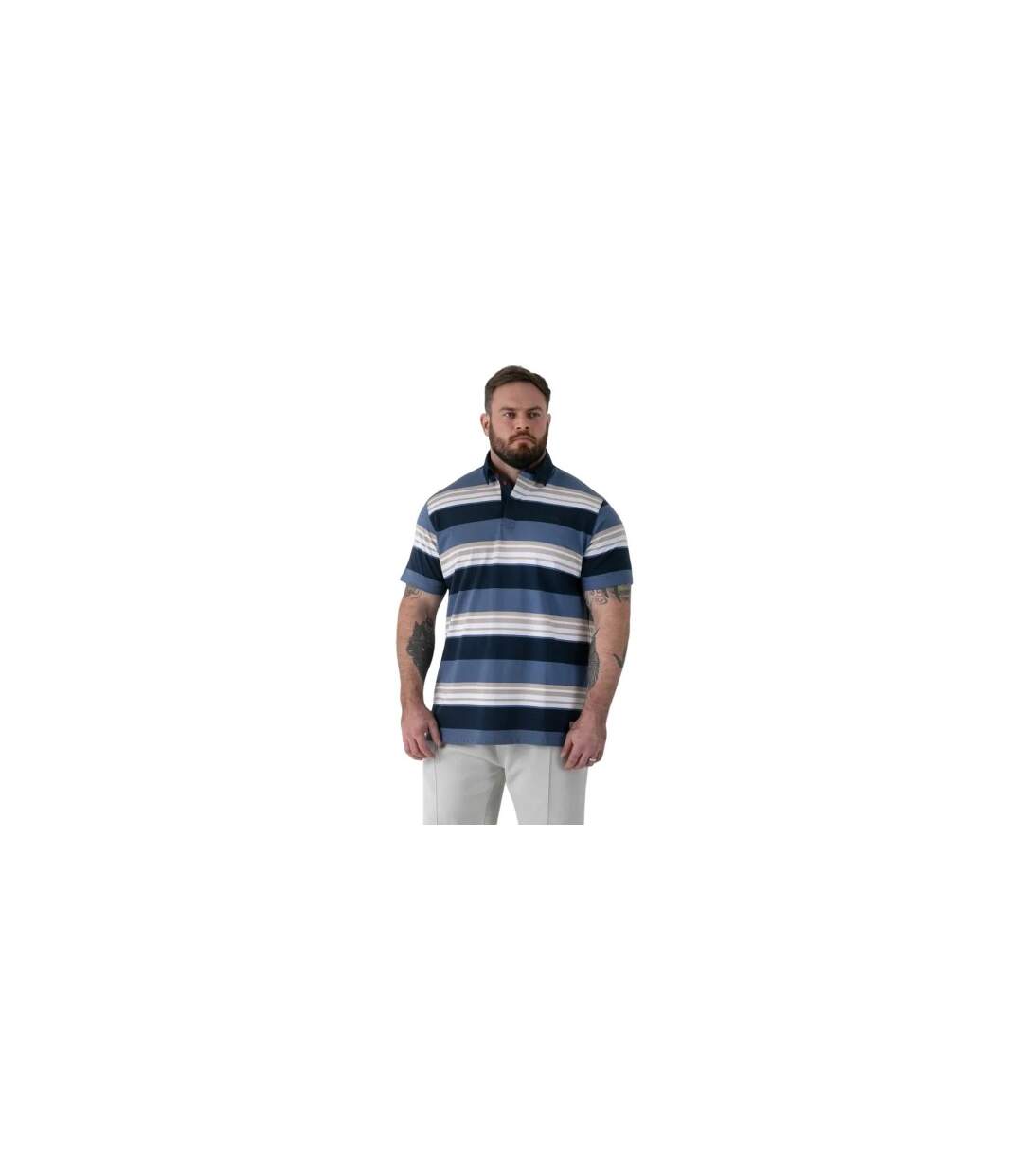 Polo Rugby Motif/style À Rayures Willis D555 Homme Bleu Marine Duke-1