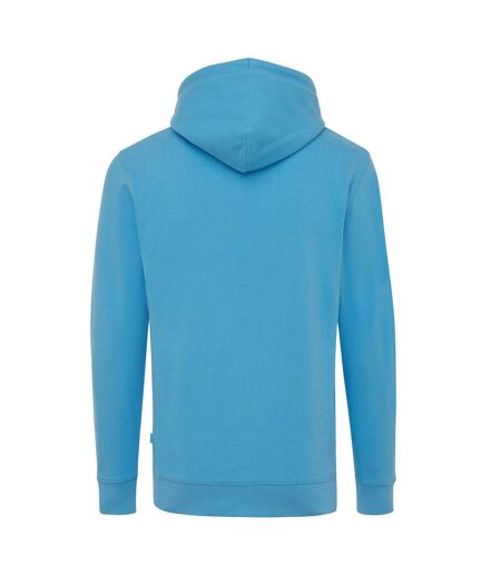 Unisex adult jasper recycled cotton hoodie tranquil blue Iqoniq