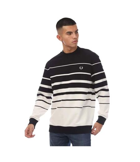 Sweat homme blanc / noir Fred Perry