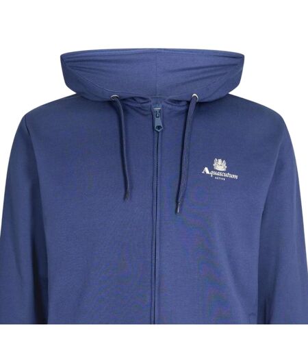 Mens Logo Regular Full Zip Hoodie Navy Aquascutum