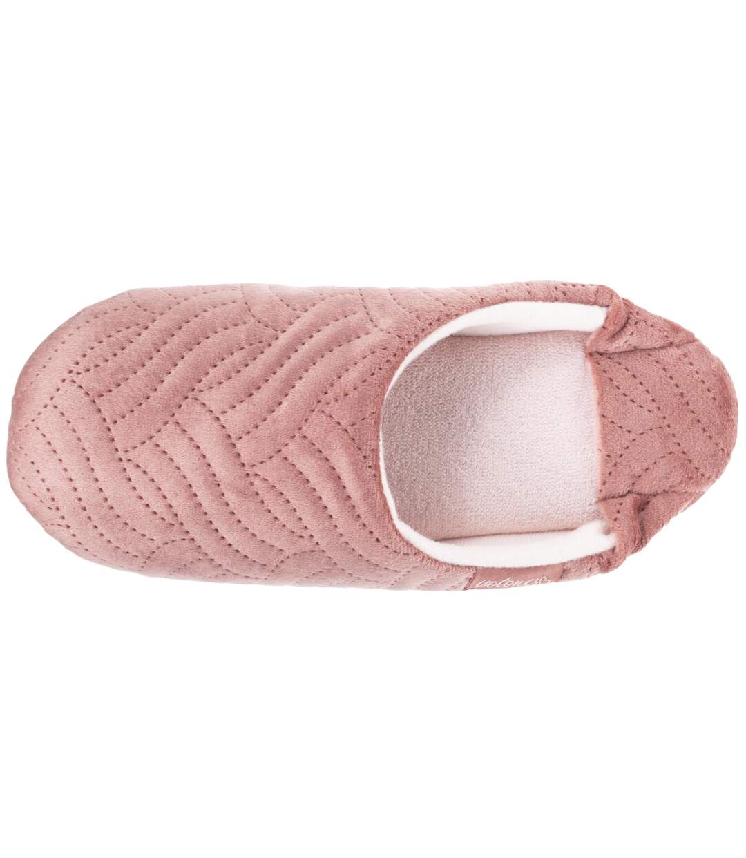 Isotoner Chaussons extra-light Mules femme en microvelours et semelle à picots antidérapants