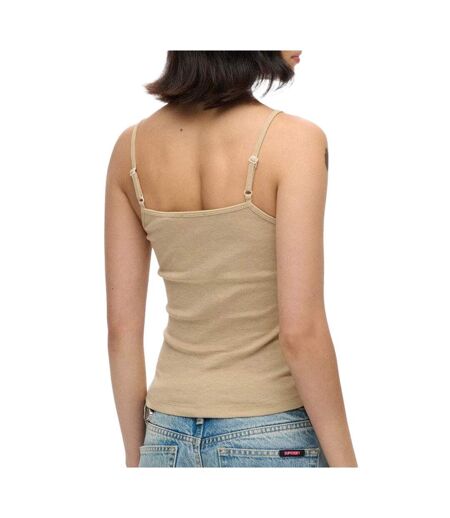 Débardeur marron clair femme superdry fine - l
