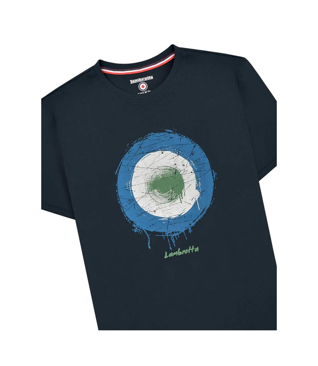 T-shirt Motif/style Logo À La Bombe Homme Bleu Marine Lambretta-3