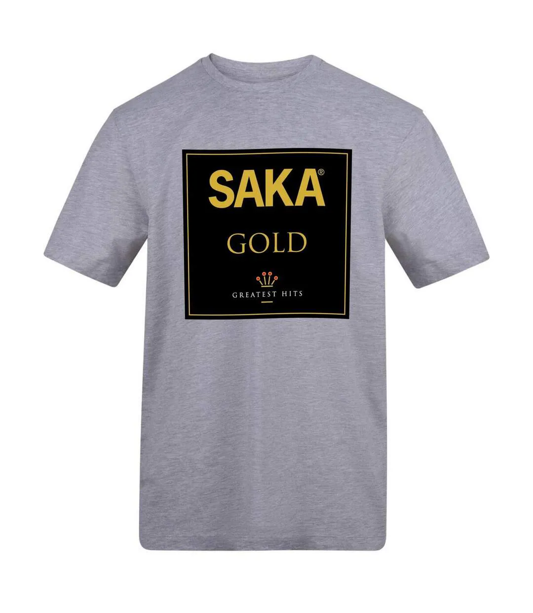 T-shirt Foot Motif/style Couverture D´album Saka Adulte Gris Jaune Or AWD-1