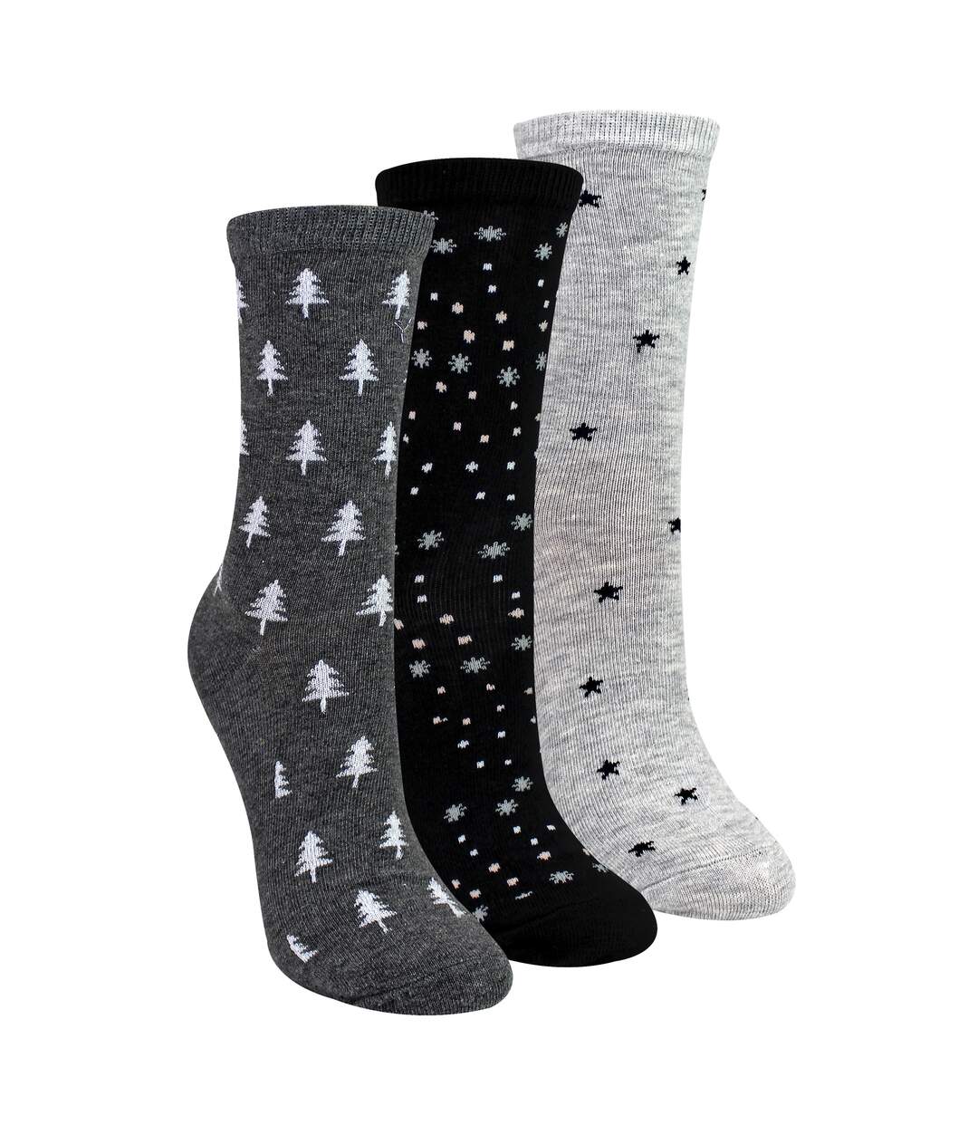 Sock Snob - 3 Paires de Chaussettes Femme Fantaisie Étoiles en Coton Douces-1