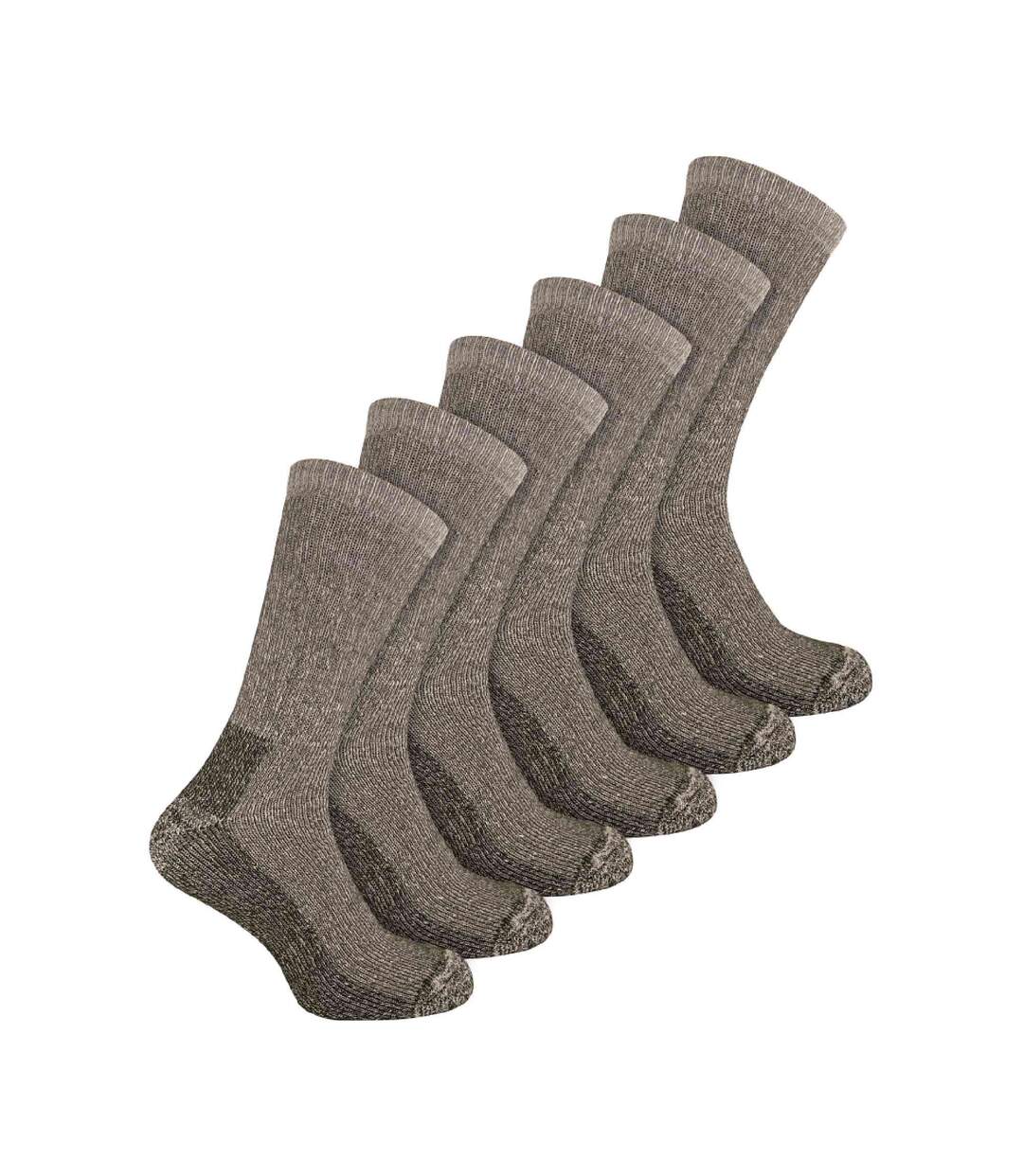 Mens 6 Pairs Multipack Crew Wool Socks: Reinforced Heel & Toe-1
