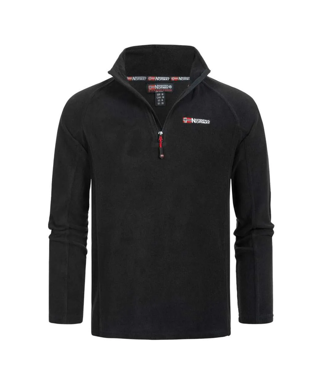 Veste polaire 1/4 de zip noir homme geographical norway men 233-2