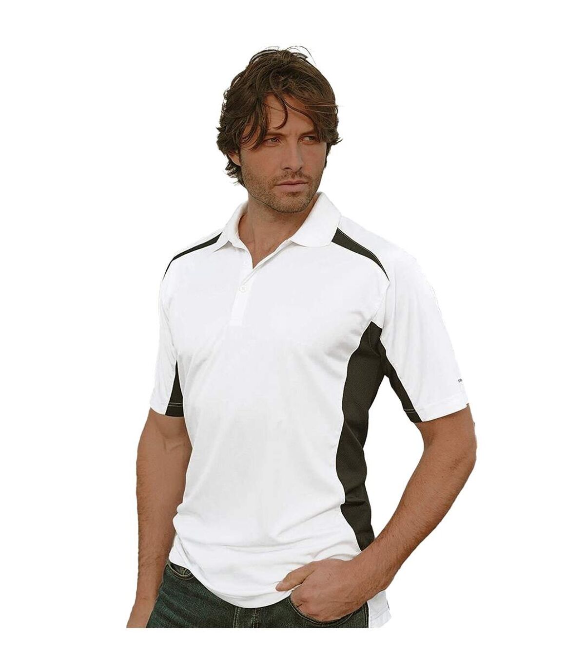 Stormtech Mens Two Tone Short Sleeve Lightweight Polo Shirt (White/Navy)