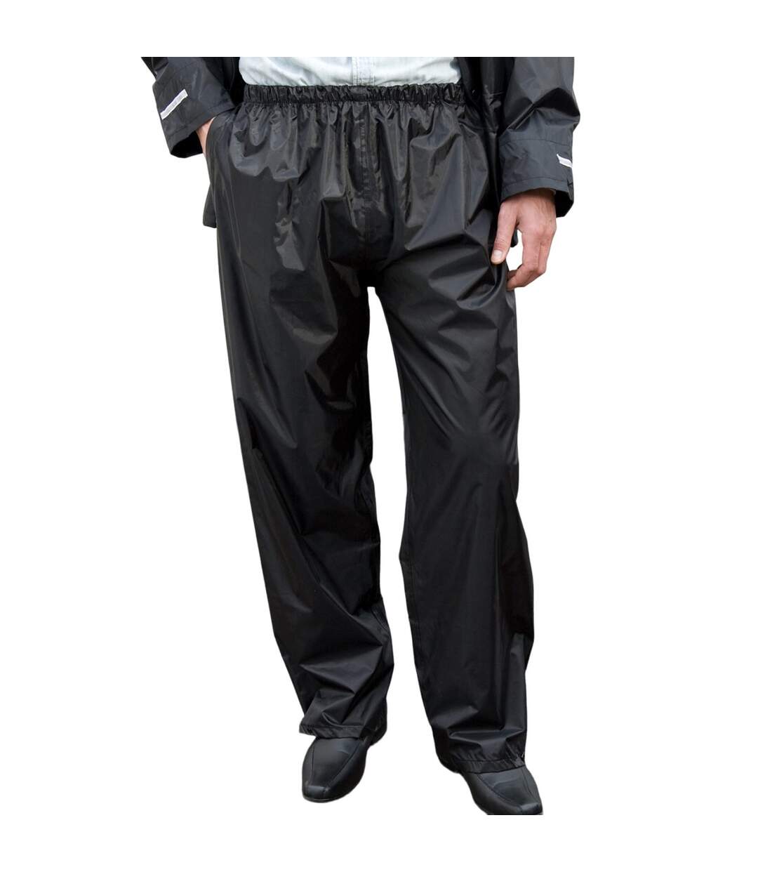 Unisex adult waterproof over trousers black Result Core