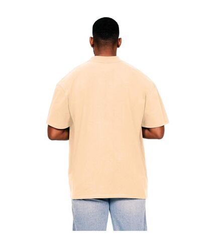 Mens ringspun cotton extended neckline tall oversized t-shirt sand Casual Classics