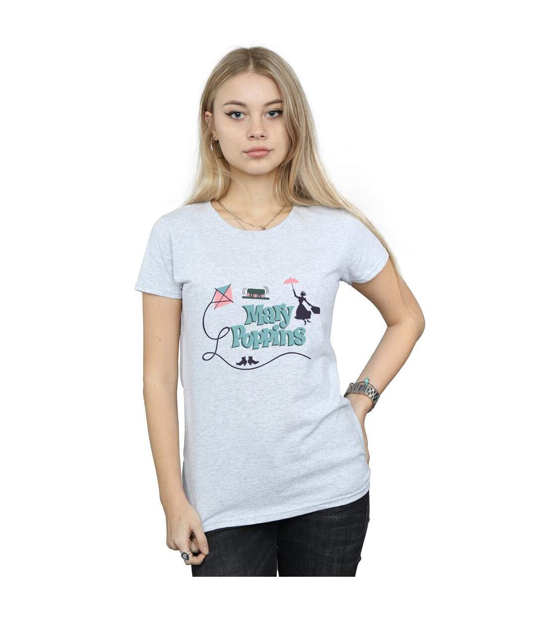 Disney - T-shirt MARY POPPINS LOGO - Femme (Gris chiné) - UTBI14949-2